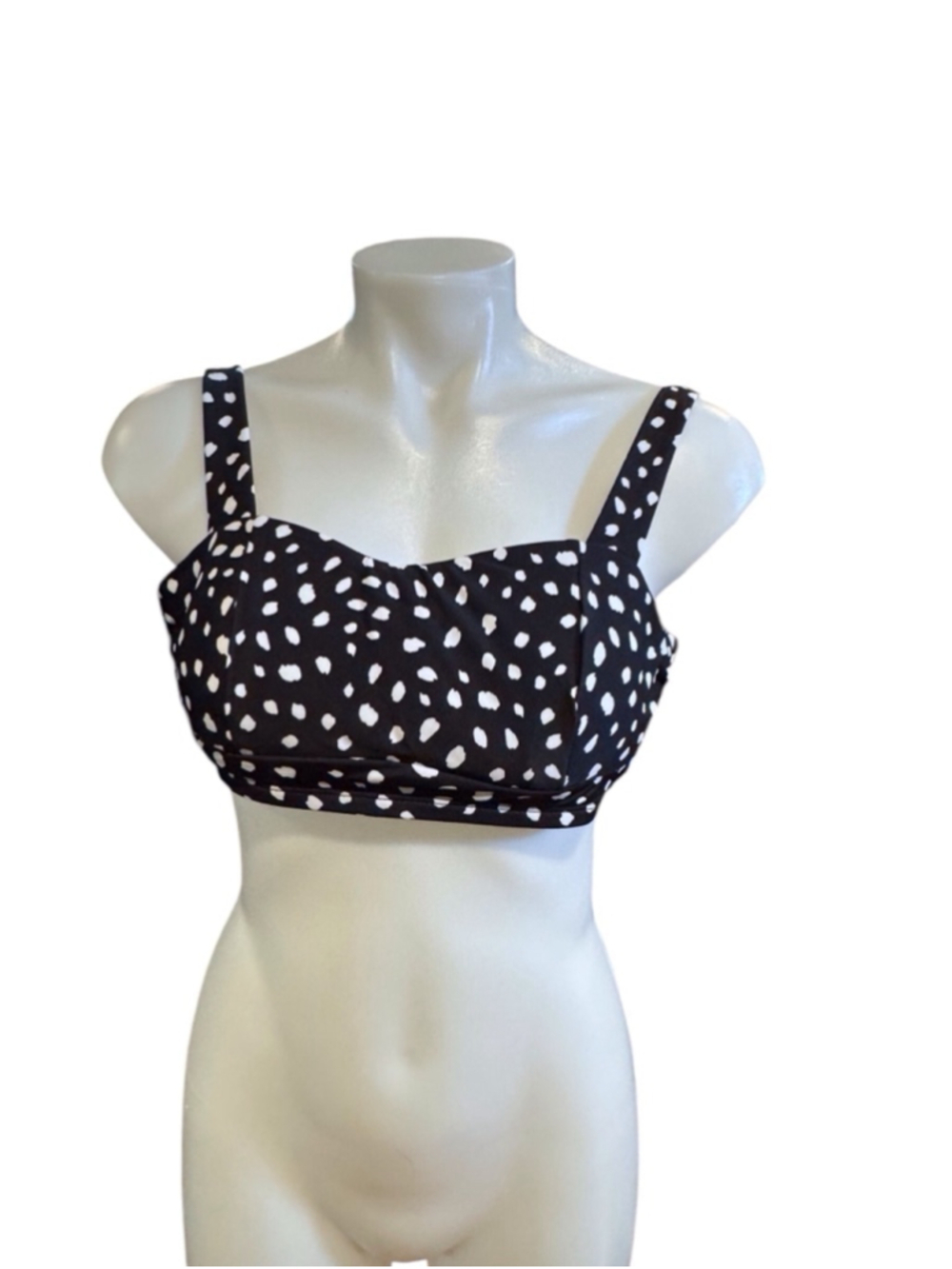 Women's Island Escape Bikini Top Black White Print size 6 - Picture 1 of 3